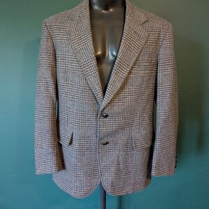 Men's Pendleton 100% Virgin Wool 2-Button Sports Jacket, Made in USA, Size 42
